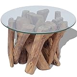 LEDAMP Couchtisch aus massivem Teakholz, 60 cm, mit Farbe: Braun