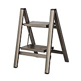 2-Stufen-Klappleiter mit Armlehnen und rutschfestem Breiten Pedal. Leichter Tritthocker aus Aluminiumlegierung, tragbare Leiter für Zuhause und Garage