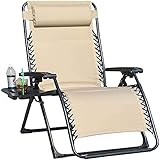 MKYOKO Zero Gravity Liege-Liegestuhl, klappbare, verstellbare Liegestühle mit Getränkehalter, stabile Outdoor-Liegen, Stühle, Terrasse, Büro, Mittagsstuhl (CD)