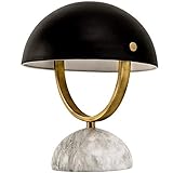 HZH Kleine schwarze Tischlampe, kreative Persönlichkeit, LED-Tischlampe, Marmor-Vintage-Schlafzimmer-Nachttischlampe, nordische moderne Tischlampe, geeignet für Schlafzimmer/Büro, Wohnzimmer oder Büro