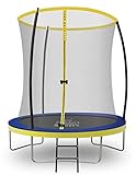 Zero Gravity Kinder Ultima 4 with Safety Enclosure Netting and Ladder High Spec Trampoline, Blue/Yellow, 183cm