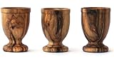 EIERBECHER-SET AUS OLIVENHOLZ von Mastro Leonardo (3 Stück) - Handarbeit aus Italien