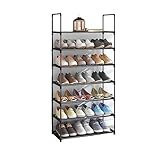 OHKKSD Stapelbares Schuhregal Für Zuhause Schuhständer Einfaches Tragbares Schuhregal Mit 7-stufigem Schuhregal Für Eingangsbereich Flur Schrank Wohnzimmer Büro