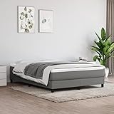 Möbelset Boxspringbett Bettgestell dunkelgrau 135x190 cm 4FT6 Doppelgewebe