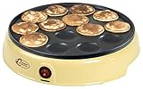 Bestron Poffertjes Maker im Retro Design, Mini Pfannkuchen Automat, mit Antihaftbeschichtung, Sweet Dreams, 800 W, Gelb