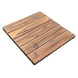 GFHYBP 11 Stück Terrassenfliesen aus Holz, 300 x 300 x 24 mm, ineinandergreifende Terrassenfliesen, Verbundbodenbelag für die Gartenterrasse am Pool,A