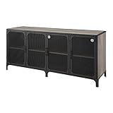 HIHELO Vintage Eisen-Kunst-TV-Schrank mit Metallrahmen und Netztür, Wohnzimmer-TV-Ständer, 55,1/62,9/70,8 Zoll Sideboard (Size : 160 * 40 * 70cm)