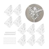 Eckhalterung Acryl Rechtwinklige Eckhalterungen Eckstützen - 3 Loch Connector Halterung mit Befestigungsschrauben für Schmuckkasten Klare Schaukasten Staubdichte Vitrine Boxen, 10 Stück