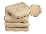 Sunnypillow 4er Set Stuhlkissen 40x40 cm Bequeme 8cm Polsterauflage Auflage für Stühle / Bänke in Haus und Garten Sitzkissen Sitzauflage Gartenkissen viele Farben zur Auswahl Beige