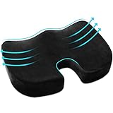 AOLESTAR Comfort Sitzkissen für den Bürostuhl: Ergonomisches Sitzkissen für Auto, aus Memory Foam für Mehr Sitzkomfort Versch Härtegrade für Ihr Körpergewicht, Stark Druckentlastend,Schwarz, 44*34*7cm