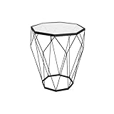 Couchtisch in der Mitte aus Glas, Couchtisch aus Metall für Zuhause, Wohnung, Wohnzimmer, Freizeit, Beistelltisch, Schlafzimmer, Nachttisch (Größe: 46 x 46 x 56 cm, Farbe: C)