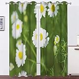 Vorhänge GrüNes GäNseblüMchen Vorhang Blickdicht VerdunklungsvorhäNge mit öSen, Gardinen Wohnzimmer Schlafzimmer Modern Bedruckt Curtains H 175 X B 140 cm 2er Set