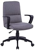 SixBros. Bürostuhl, Schreibtischstuhl, hohe Rückenlehne & Dicke Polsterung, ergonomischer Drehstuhl für’s Büro oder Home-Office, stufenlos höhenverstellbar & leichtläufig, grau W-212A/8182