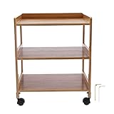 Rollwagen mit 3 Etagen, Aufbewahrungswagen mit Rollen, platzsparend, für Badezimmer, Küche, Wohnzimmer, Büro, Beistelltisch