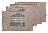 QUICK STAR 4 Seitenteile mit PVC Fenster 300x195cm für Pavillon Sahara 3x3m Seitenwand Sand