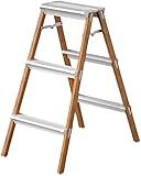 Stufenleiter Leiter Stehleiter Familie Kleine Klappleiter Tragbare Trittleitern Für Alle Arten Von Einfach Zu Bedienenden Leitern 330 Lb Teleskopleiter Klappleiter (Color : B, Size : 3-Step Ladder)