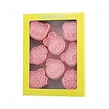Vakuumbeutel Kleine Farbe Cartoon Cookie 10 Sets von Modellen Backwerkzeuge 3D Three Press Cookie Brotbox Kinder（Rosa