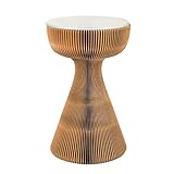 Couchtisch Klappbarer Beistelltisch, 33 x 53,3 cm, runder Beistelltisch, kleiner Akzenttisch, Bistro-Couchtisch mit Glastischplatte for Terrasse, Wohnzimmer, Veranda, Balkon, Garten, Garten Beistellti