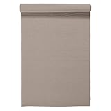 Linum Uni Dekoratives Tischläufer für Esstisch 45x150 cm, 100% Gerippte Baumwolle, Maschinenwaschbar, Maulwurfbraun