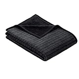 Ibena Fano Sofaschoner 100x200 cm – Sofaschutz schwarz grau, toller Couchschoner aus hochwertiger Baumwollmischung, kuschelweich und pflegeleicht