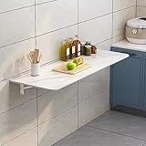 OKATOR Klappbarer Wandtisch für Küche und Wohnzimmer, klappbarer Klapptisch, hängender Computertisch, Arbeitstisch mit Halterungen für platzsparenden Klapptisch (Size : LxW - 50x40cm/19.7x15.7in)