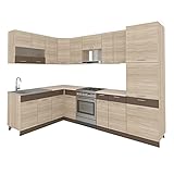 NJDT Küche L-Form Mit Hochschrank 180 X 290 cm Küchenzeile Einbauküche