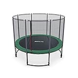 Ampel 24 Deluxe Outdoor Trampolin 490 cm komplett mit Außennetz, Belastbarkeit 120 kg, Sicherheitsnetz mit Stabilitätsring und 12 gepolsterten Stangen