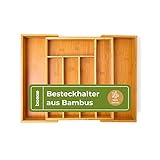 Besteckkasten Schublade Bambus Holz Organizer von Bioexxe - Küche besteckkasten für schubladen mit verstellbaren Trennwänden