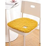 1/2/4er Set Lammwolle Esszimmer-Stuhlkissen/Sitzkissen, Verdicken Weiche Stuhlpolster Hufeisenform Sitzkissen For Küche Esszimmer Wohnzimmer Bürostuhl Abnehmbar Und Waschbar ( Color : Yellow , Size :