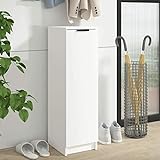JUNZAI Schuhschrank, Schuhe Schrank, Schuhregal, Shoes Cabinet, Schrank Für Schuhe, Schuh Kommode, Weiß 30x35x100 cm Holzwerkstoff
