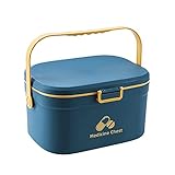 OAKYE Medizinbox Family Emergey Kit Box Tragbare Medizintruhe Aufbewahrungsbox mit Griff Abschließbarer Medizinschrank (Farbe: Blau, Größe: 28 x 20 x 16 cm)