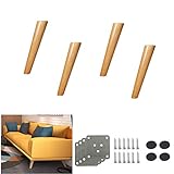 Robustes Set mit 4 Möbelbeinen natürlichem Massivholz, Bettfüße Eiche, Ersatzfüße for Sofas, konische Holzbeine for Schränke, Stühle, Couchtische, mit Hardware-Zubehör, Holzfarbe Connection ( Color :
