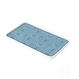 Tablett für Frühstück Tablett Doppelschichtablaufschale Tee Fach Multifunktionsschale Haushaltsmittel Rechteckige Obst- und Gemüseablage Tablett Serviertablett (Color : C)