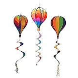 KONTONTY 3 Stück Heißluftballon-Windleiste Für Draußen Spielzeug Outdoor-Dekoration Solarleuchten Dekorative Außenspinner Windräder Für Den Außenbereich Windräder Für Den Hof