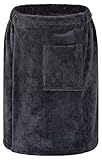 Floringo Luxus Saunakilt/Sauna-Kilt Twin-Star Herren mit Klettverschluss und aufgesetzter Tasche - Schiefer