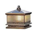 YXBHLCY Solar-Außenpfostenleuchten, Vollkupfer, wasserdichte Außensäulenleuchte, IP65, wasserdichte Außenpfostenleuchte, Laternenpfahlleuchte für Hof, Rasen, Garten