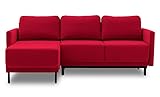 BETTSO -Ecksofa mit Schlaffunktion mit Bettkasten Sofa Couch L-Form Polstergarnitur Wohnlandschaft Polstersofa (218 x157x90cm) (Ottomane Rechts oder Links)-Layla