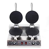 Waffeleisen Belgische Waffel,Doppelt Waffeleisen Eishörnchen Hörnchenautomat mit Kegel, Antihaftbeschichtetes Hörncheneisen, Waffelautomat Metal Eierbrötchen Waffelautomat Kitchen aid