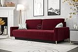 Möbel Gorecki | Dreisitzer-Sofa | Komfortable Schlaffunktion | Sofa mit Bettkasten | Hohe Metallbeine | Moderne Wohnzimmermöbel | Piano DL 225