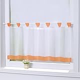 Joyswahl Bistrogardine Voile Schlaufen Scheibengardine Mia Küchen Transparenter Vorhang HxB 45x90cm Orange 1er Pack