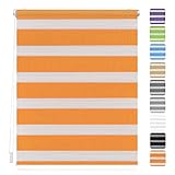 Doppelrollo 100x280cm Thermisch isoliert, UV-Schutz Duo Rollo Fensterrollo Sichtschutz Rollo für Wohnzimmer, Schlafzimmer Orange