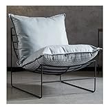 SFXYOYBT Sessel Wohnzimmer Relax, Gepolsterter Moderner Einzelsofa-seitenstuhl, Bequemer Club-wohnzimmersessel Mit Metallbeinen Für Schlafzimmer, Wohnzimmer, Lesezimmer, Büro(Color:Hellblau)