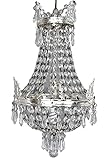 Kronleuchter Antik Lüster Silber Kristallleuchter ohne Leuchtmittel Deckenlüster Lampe 46cm kkc004 Palazzo Exklusiv