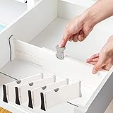 Famhap Schubladentrenner Verstellbar, 4er-Set Schubladenteiler Organizers (27.8-43.5 cm, 10cm Hoch), Schubladen Organisers Separatoren für Schlafzimmer, Kommode, Schrank, Büro