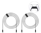 Lioncast Ladekabel für PS5 | 4 Meter Schnell-Ladekabel (USB-C/USB-C) für Sony PS5 | PS 5 Controllerkabel für Controller Dualsense | Ps5 Ladekabel mit Nylonmantel (Knickschutz) - 2 Stück