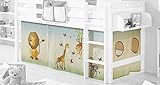 Ticaa Vorhangstoff für Hoch-und Etagenbetten Gardine für Kinderbetten, Vorhangstoff:Safari