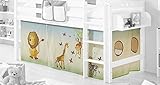 Ticaa Vorhangstoff für Hoch-und Etagenbetten Gardine für Kinderbetten, Vorhangstoff:Safari