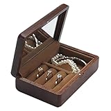 Schmuckkästchen Hölzerne Schmuckschatulle Schmuckaufbewahrungsbox Für Ring Ohrring Halskette Einfach Zu Tragen 4,7 'X3,2' X1,6 'Schmuck Organizer Schmuckaufbewahrung ( Color : Walnut , Size : 12*8*4cm