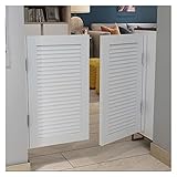 MiroDo Cswinging Doors, Kitchen Flur Half-T-Trennungstor, 2-Panelierte Hölzerne Limousine, 75/85/95/105/115/125/135 cm Breit, Bemalt, Fertig/White/W*H 80 * 90Cm/31.5 * 35.4'