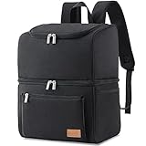 Lifewit 21L, isolierter Kühltasche, Thermo Lunchtasche, Kühlrucksack, auslaufsichere Doppeldecker-Kühltasche für Männer, Frauen, Mütter für Lunch, Picknick, Einkaufen, Reisen, Schwarz